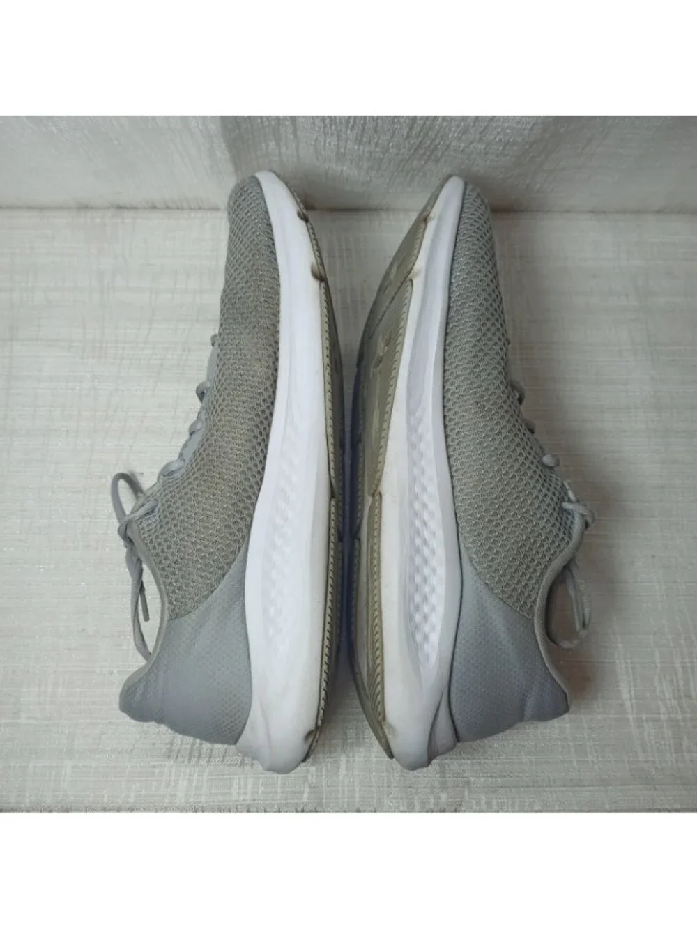 UNDER ARMOUR Charged Pursuit 2 Grey Mesh Running Shoes Mens Size 14 3024878-104